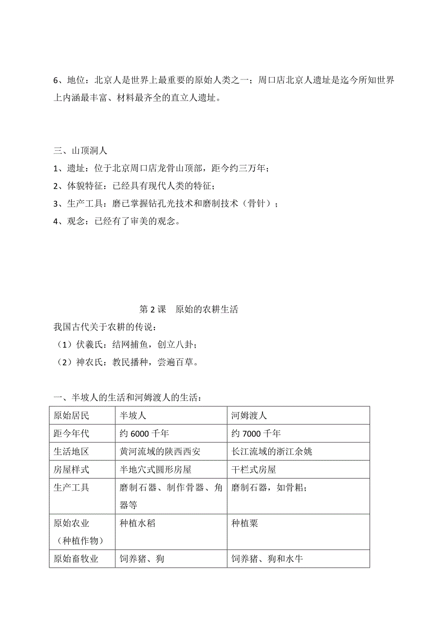 2016人教版七年级历史知识点总结(1-2单元)_第2页