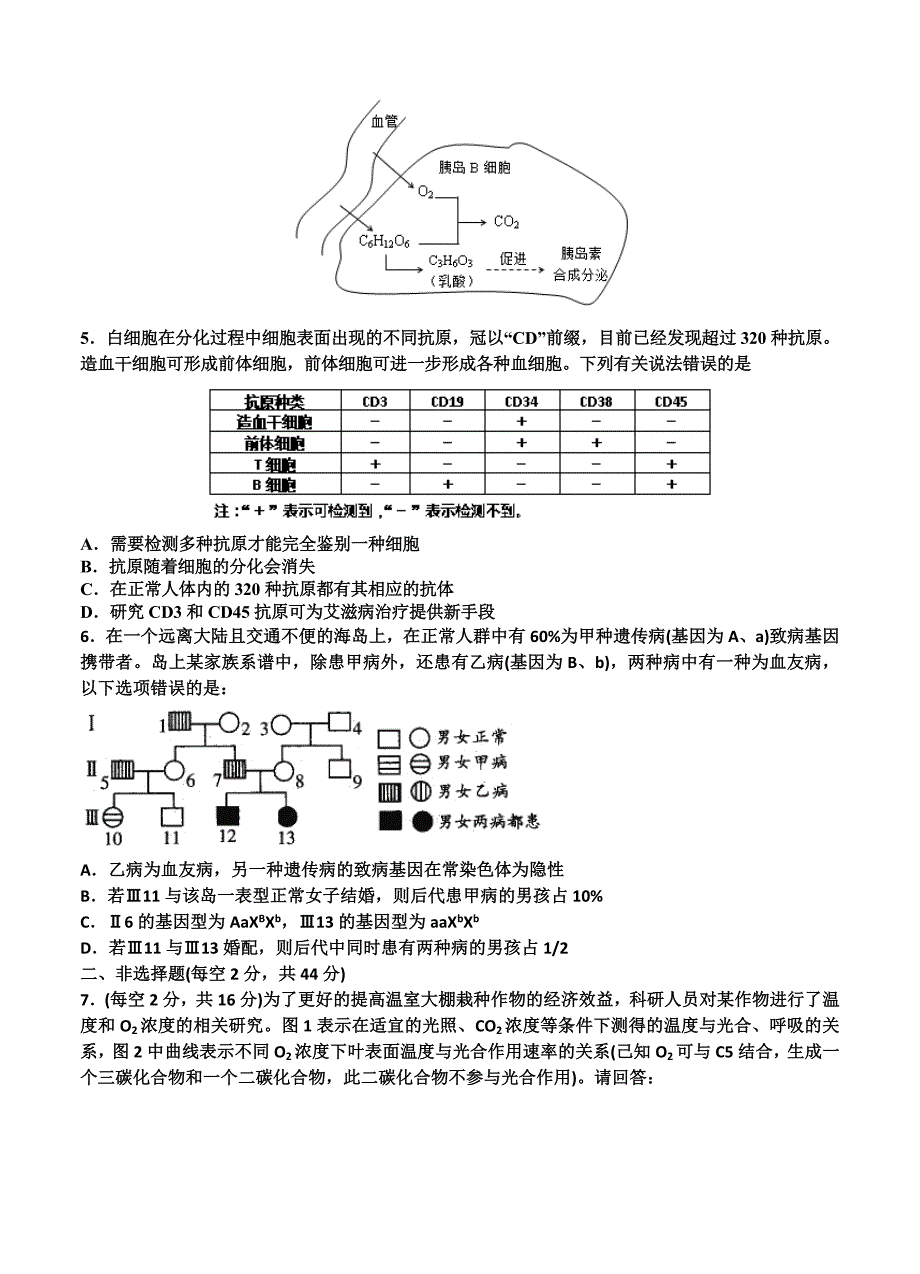 天津市天津市第一中学2015届高三四月考生物试题_第2页