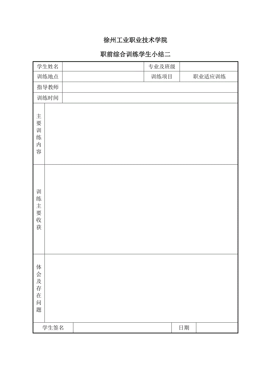 徐工院职前综合训练总结报告_第2页