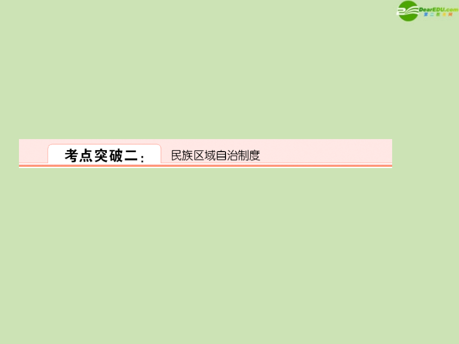 2012年高考政治一轮复习 民族区域自治制度课件_第1页