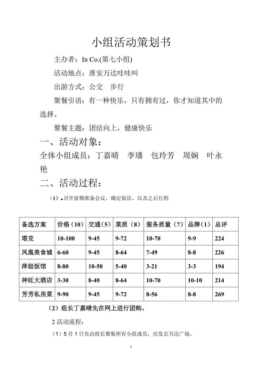 五一聚餐策划书_第1页