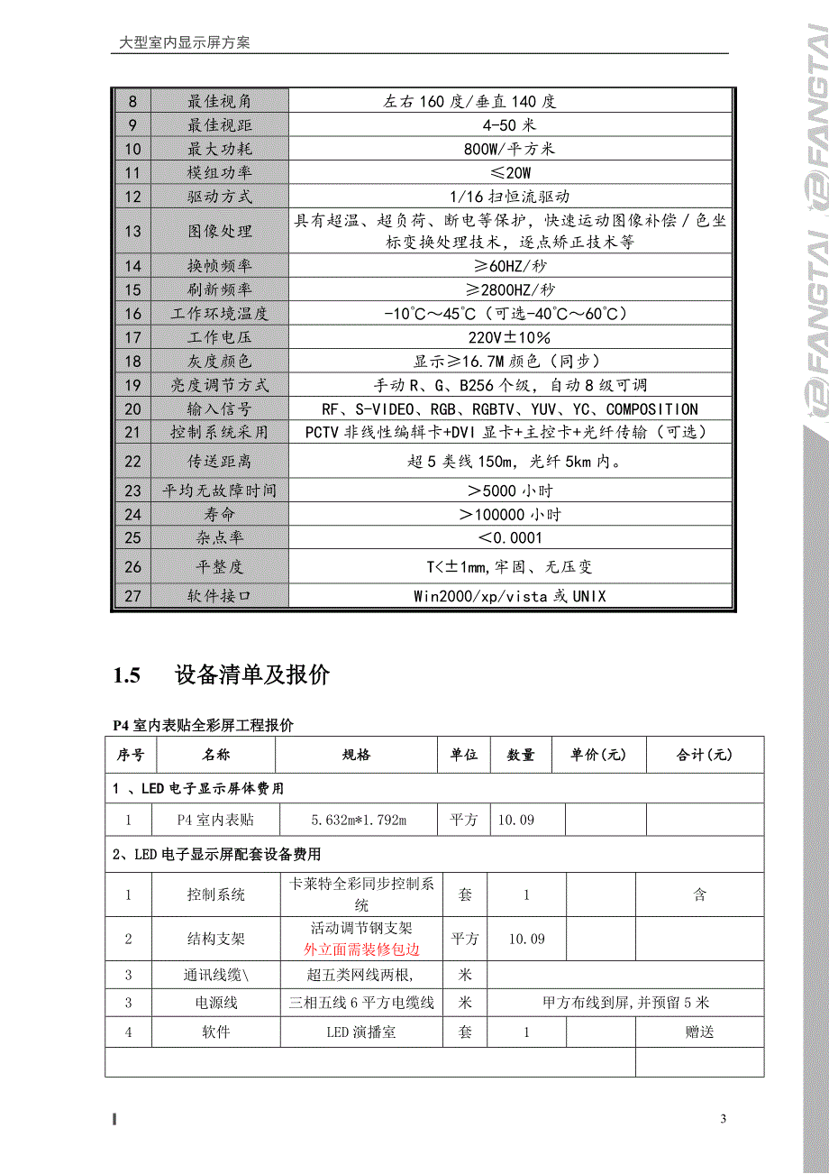 XX酒店P4LED显示屏项目综合设计方案_第4页