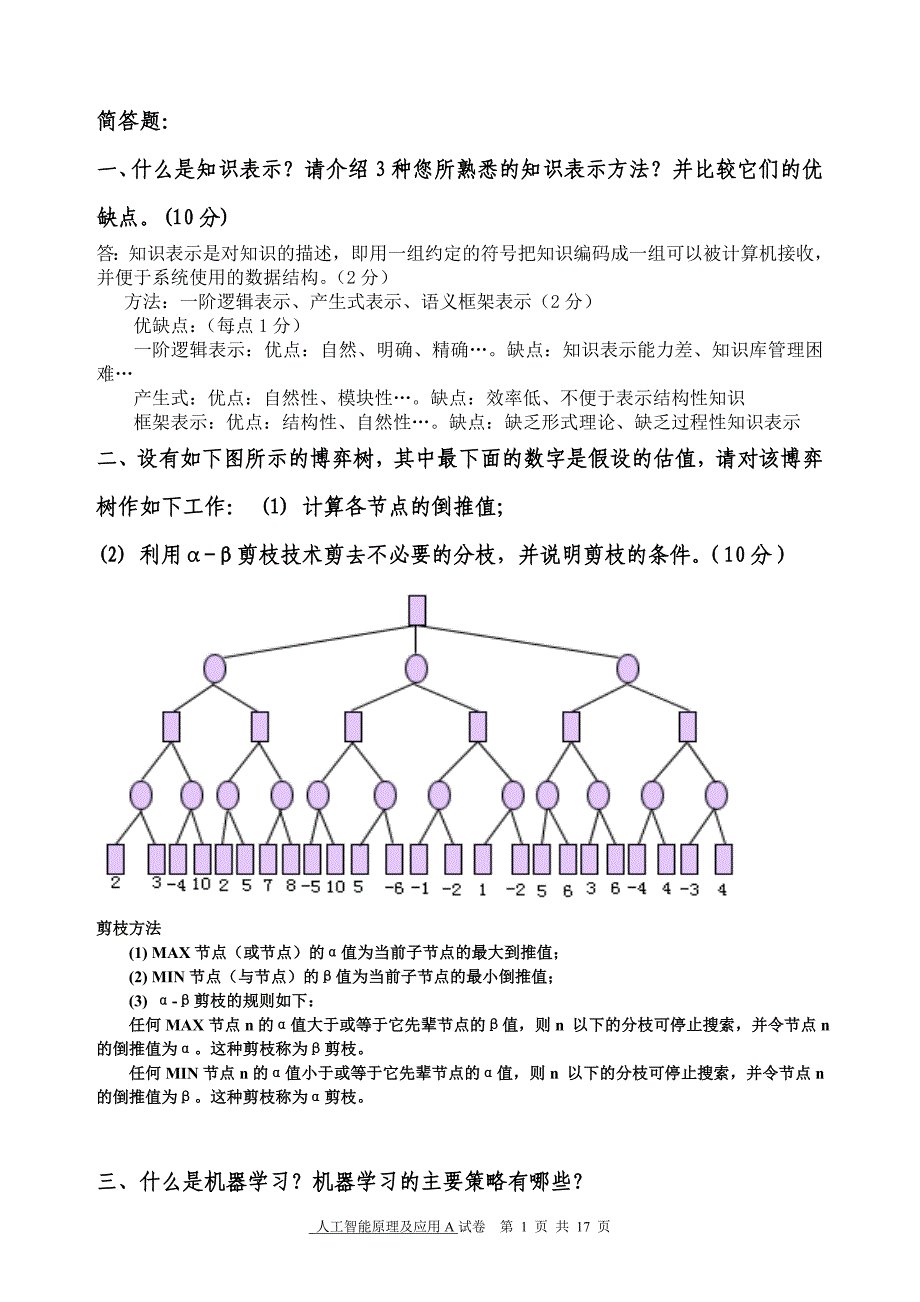 人工智能北科试卷大题归纳_第1页