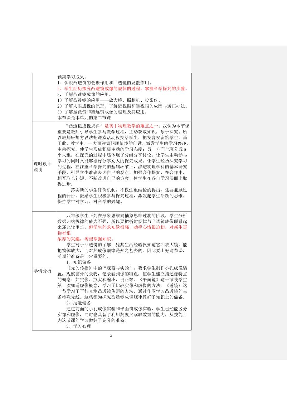 凸透镜成像的规律教学设计(第二次)_第2页