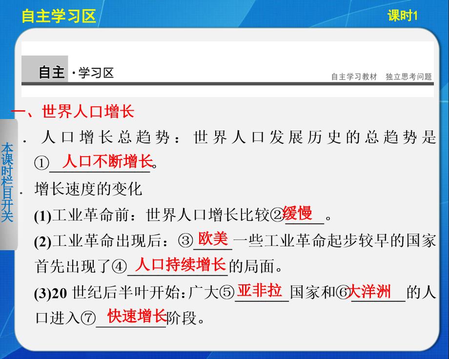 2013-2014高中地理1.1.1 世界人口增长和人口增长模式 课件(中图版必修2)_第3页