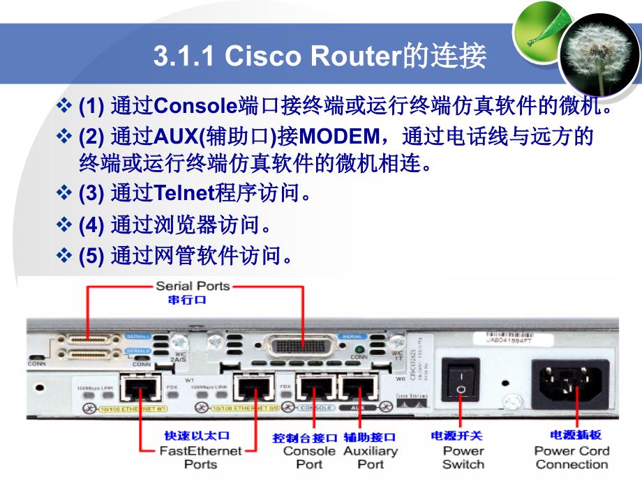 计算机基础课件  第3章 配置Cisco Router及ISO管理命令_第4页