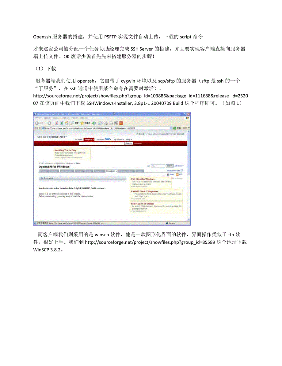 windows sftp server搭建和自动实现上传下载脚本程序可自动运行_第1页