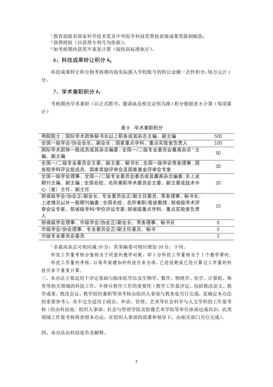 大连医科大学科技工作量考核办法_第5页