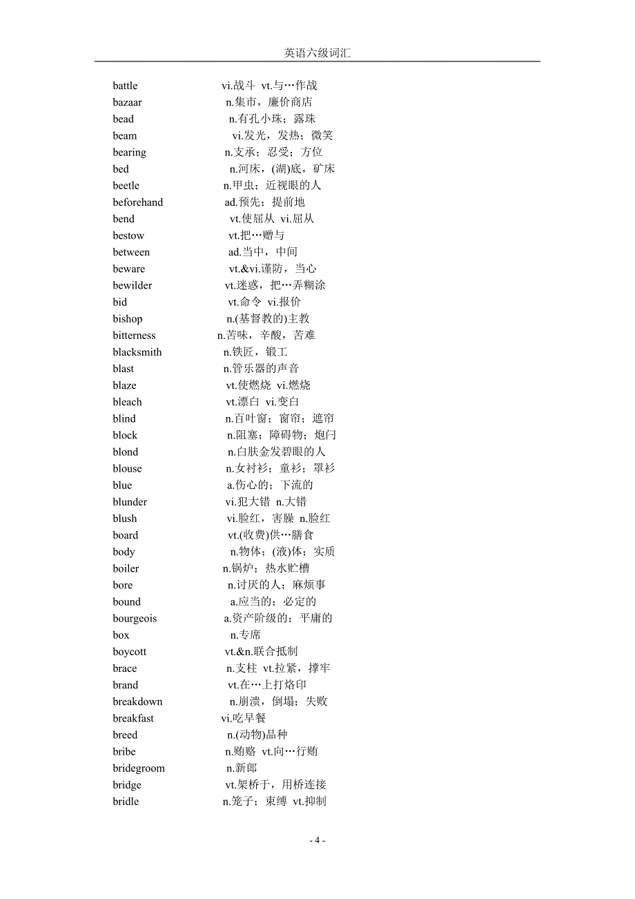 大学英语四六级必备词汇()_第4页