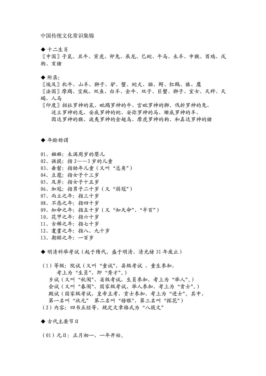 中国传统文化常识集锦_1508311791_第1页