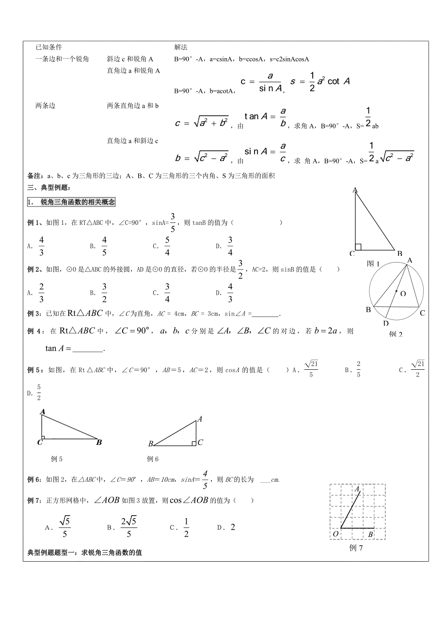 锐角三角函数讲义-冯自会_第2页