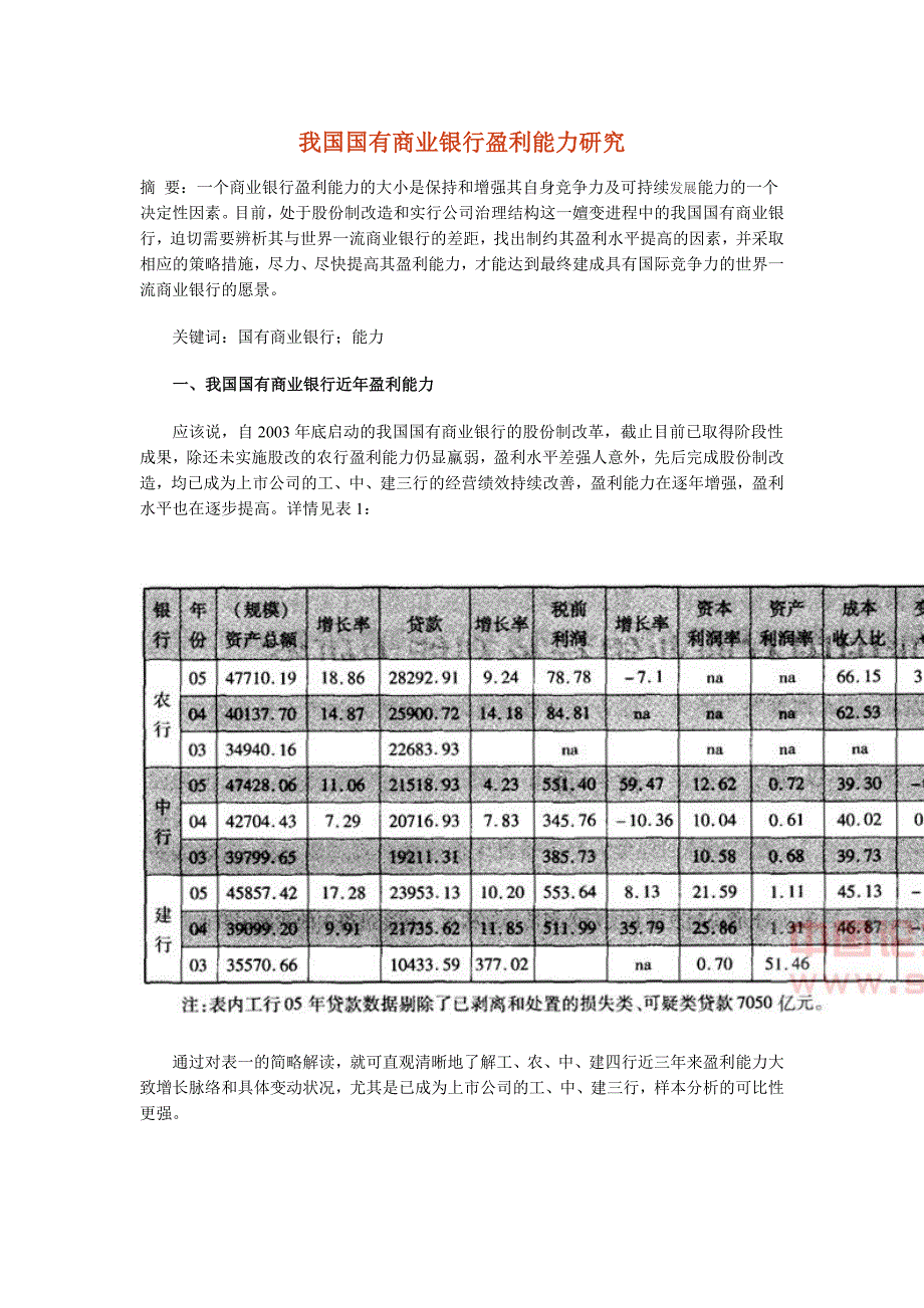 我国国有商业银行盈利能力研究_第1页