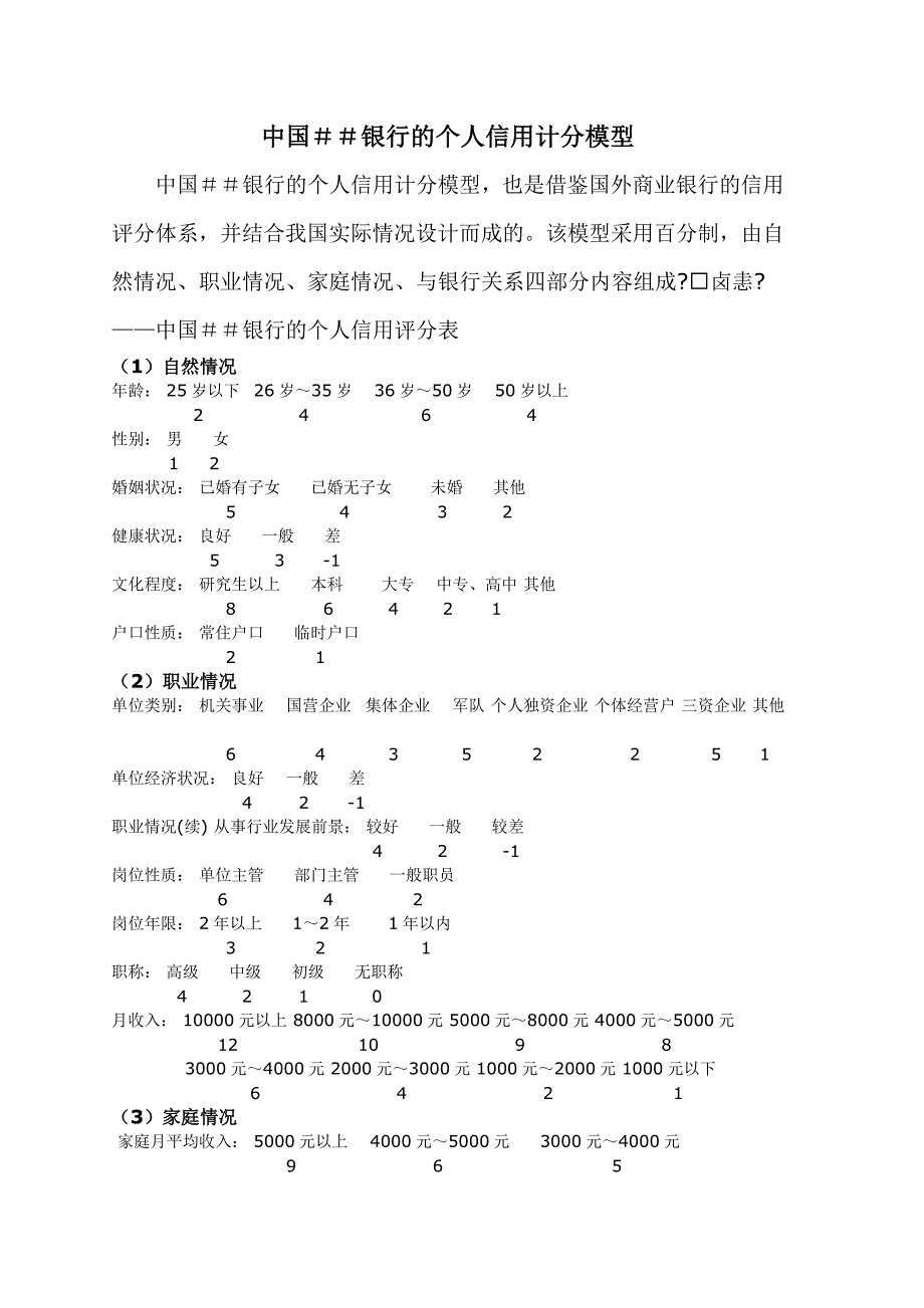 银行的个人信用计分模型_第1页