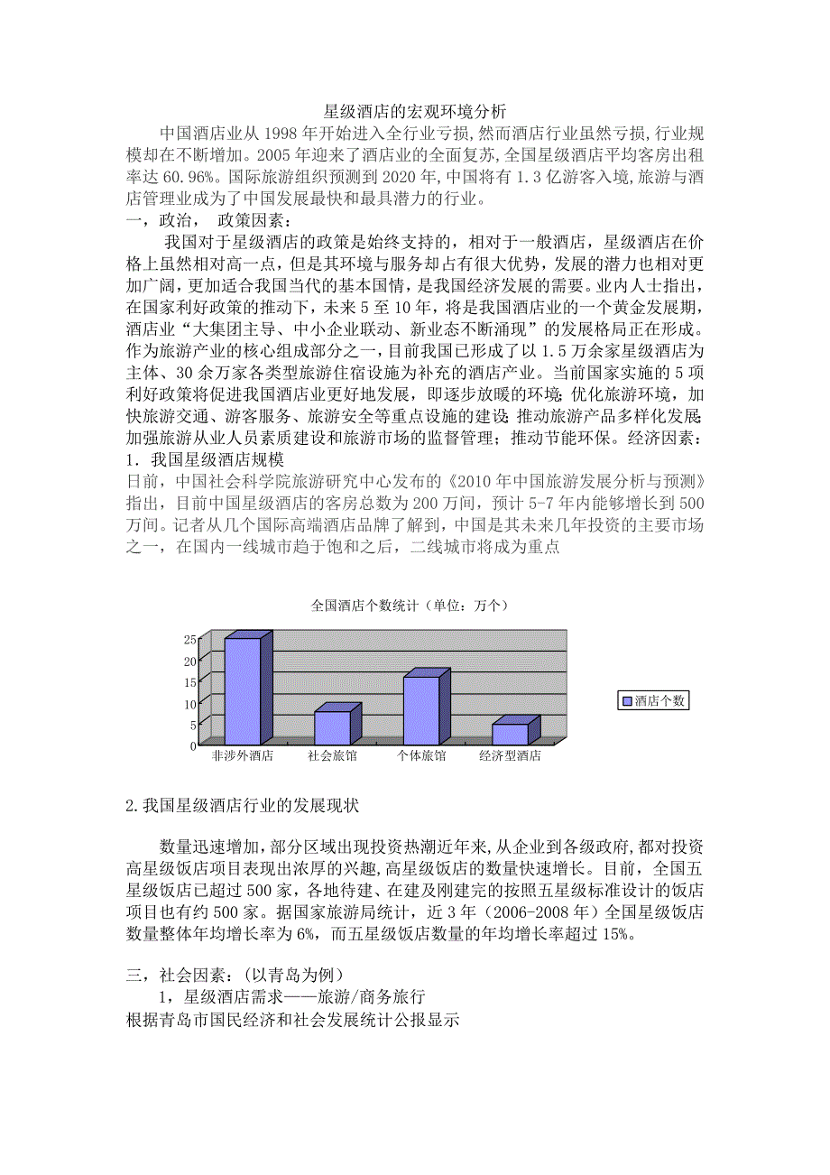 星级酒店的宏观环境分析_第1页