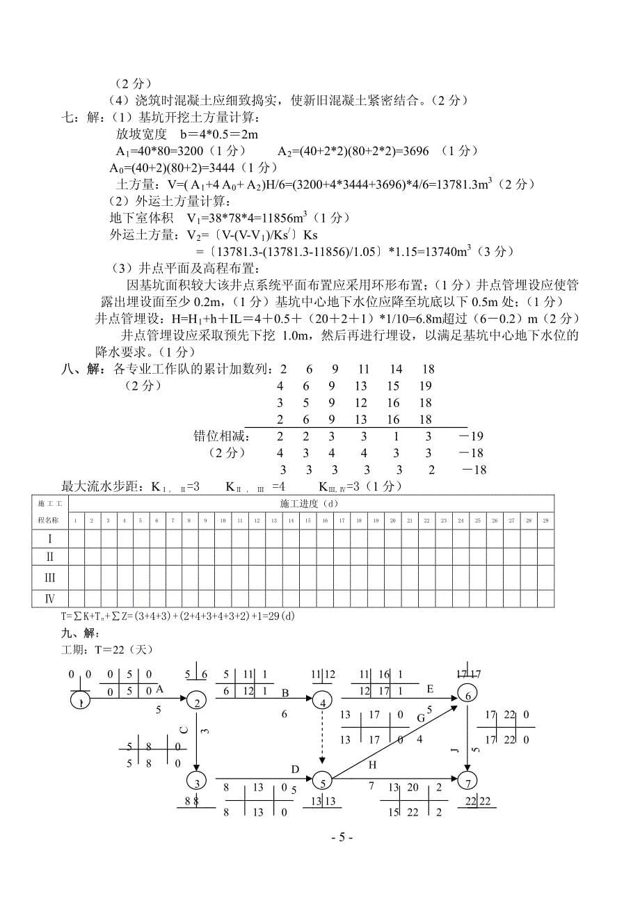 专升本《建筑施工技术》模拟试卷1+答案_第5页