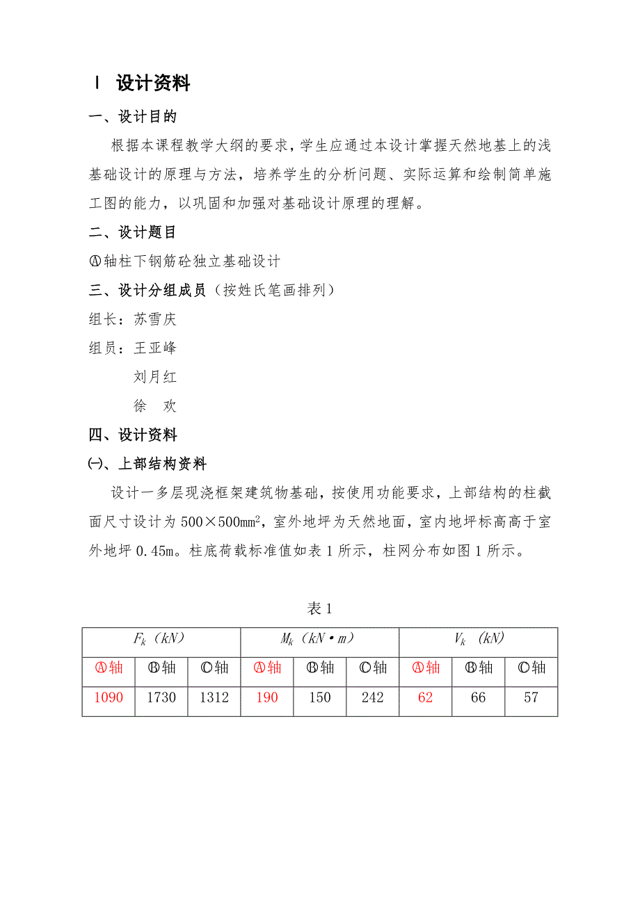 a轴柱下钢筋砼独立基础设计(课程设计)_第2页