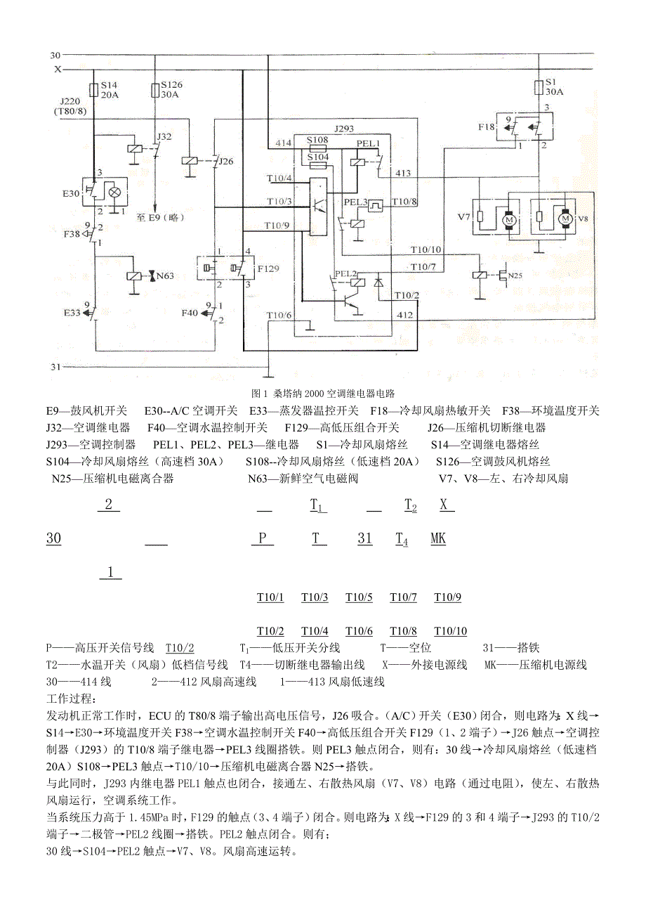 桑塔纳2000空调继电器电路_第1页