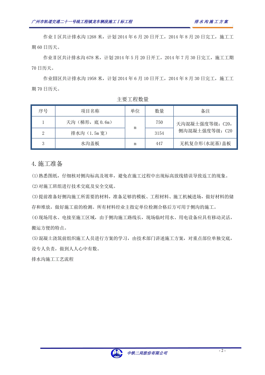 广东某轨道交通工程车辆段排水沟施工_第4页