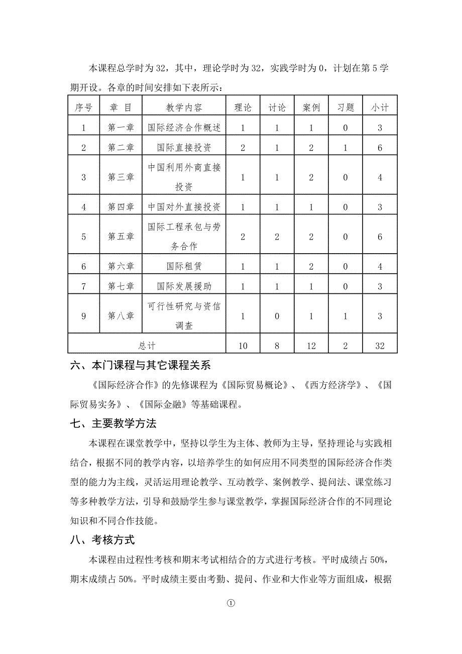 国际经济合作课程教学大纲_第2页