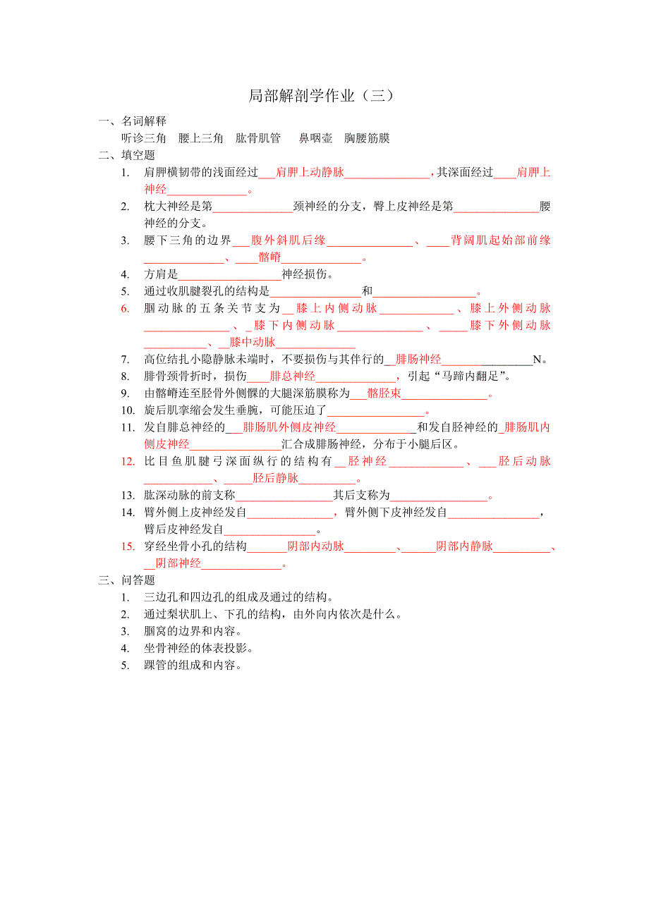 局部解剖学作业(3)_第1页