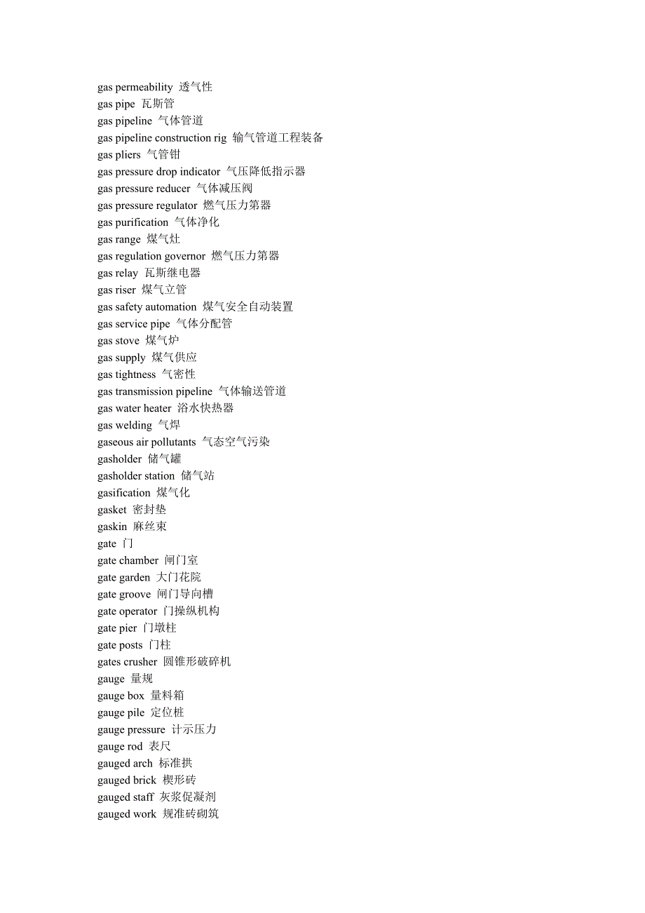 建筑专业英语词汇(g)_第3页