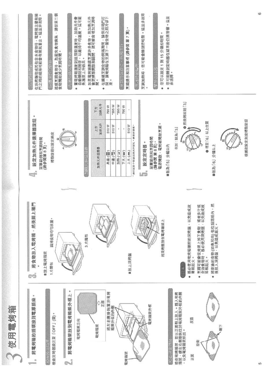 虎牌电烤箱kae-h中文使用说明书_第5页
