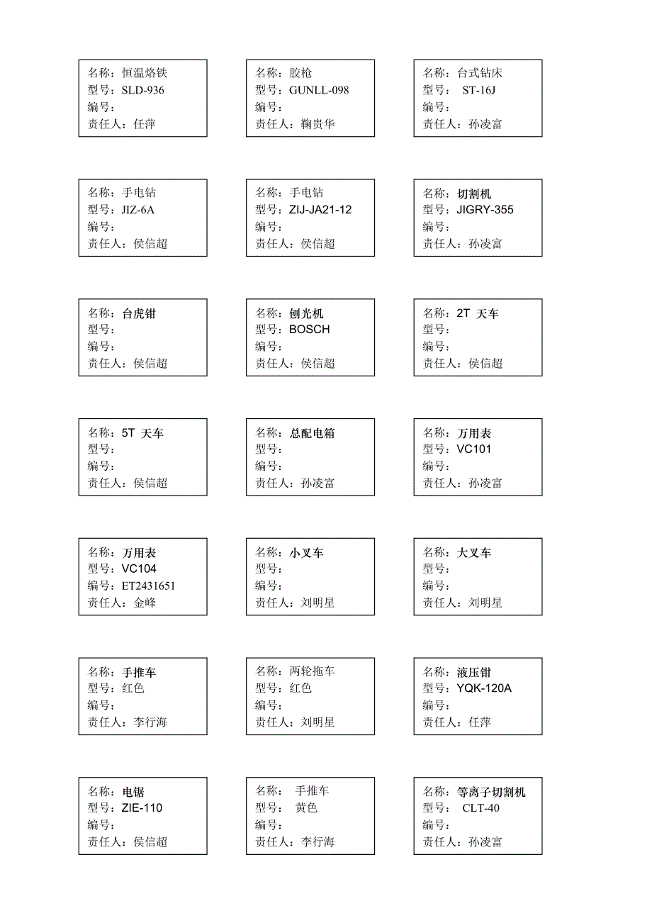 设备责任人标识--制造_第1页