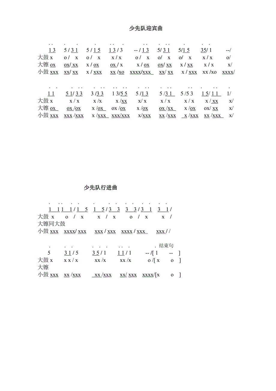 少先队鼓号乐谱(行进与迎宾)_第1页