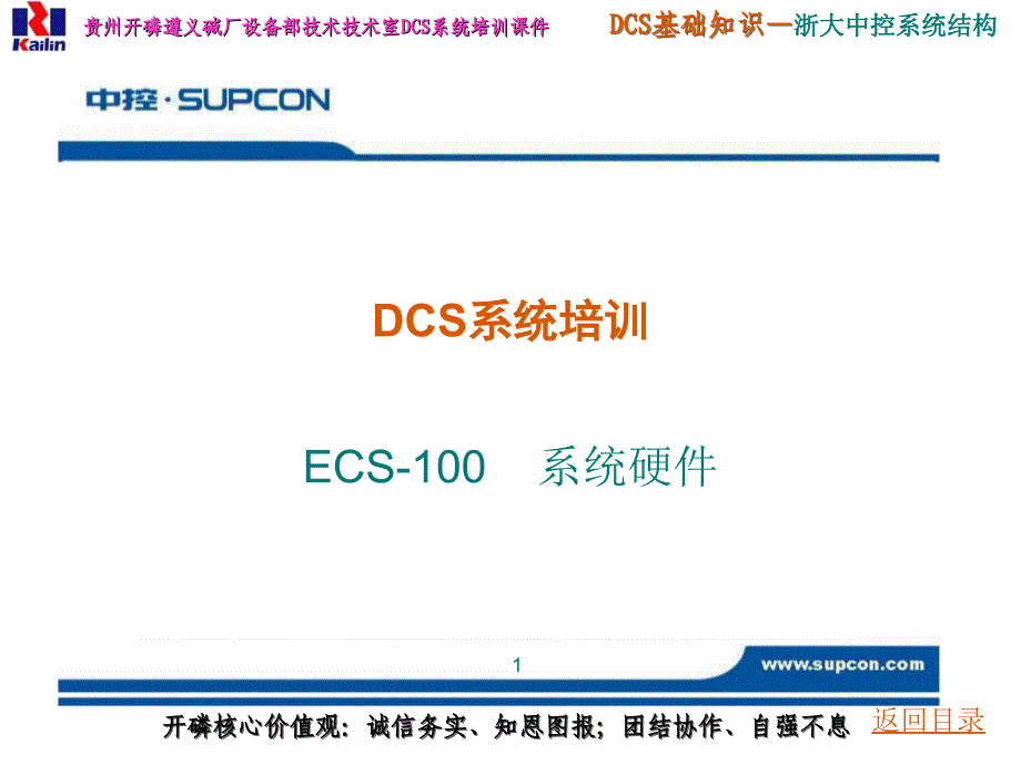 DCS系统基础知识-浙大中控ECS100系统结构_第1页