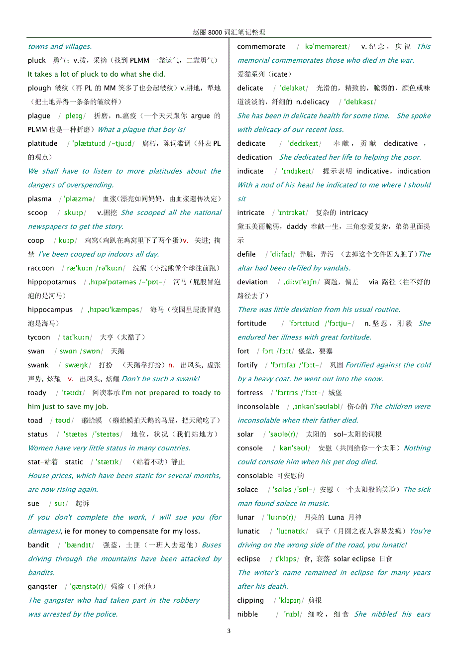 赵丽8000词汇笔记整理打印版_第3页