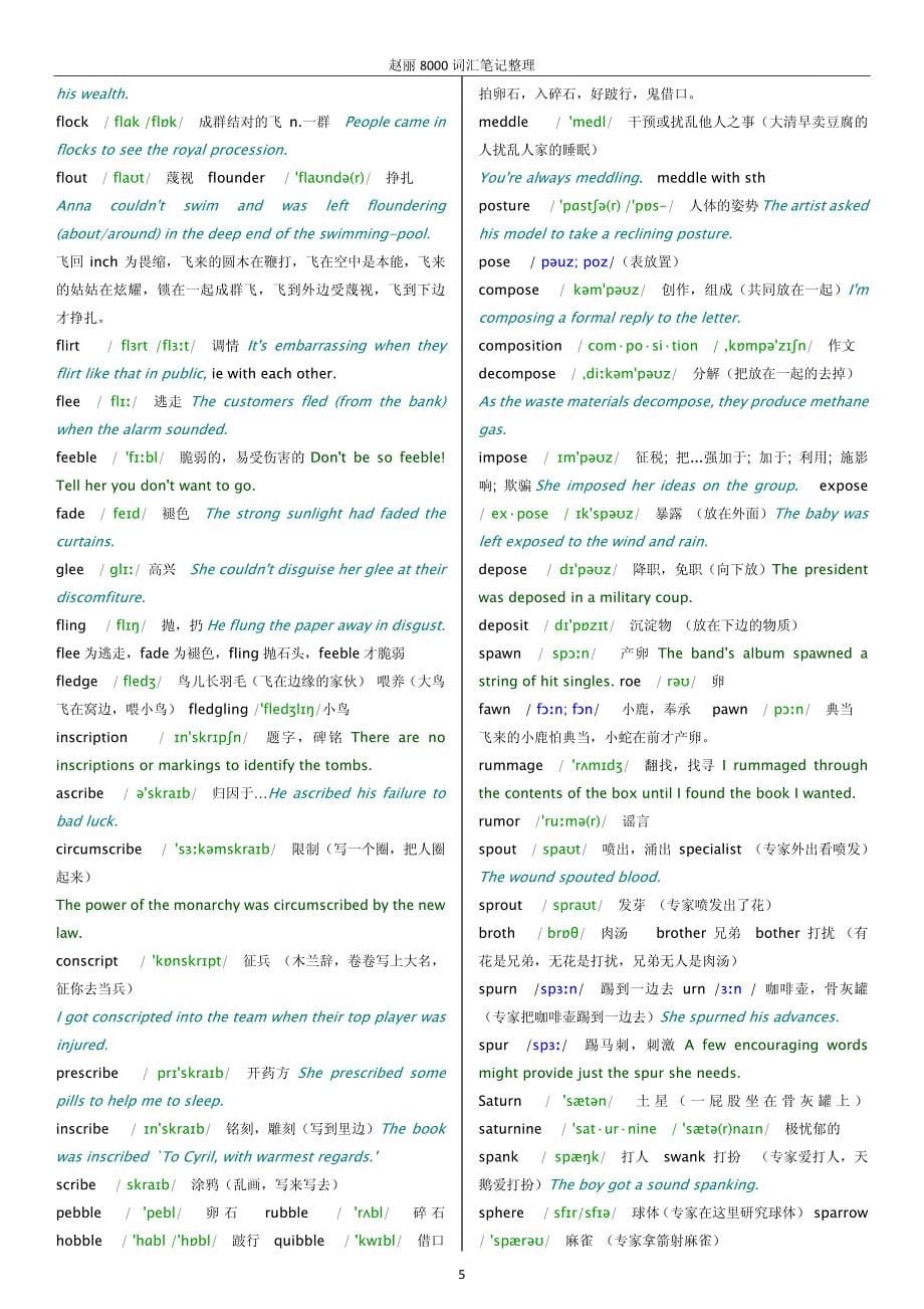 赵丽8000词汇笔记整理打印版_第5页