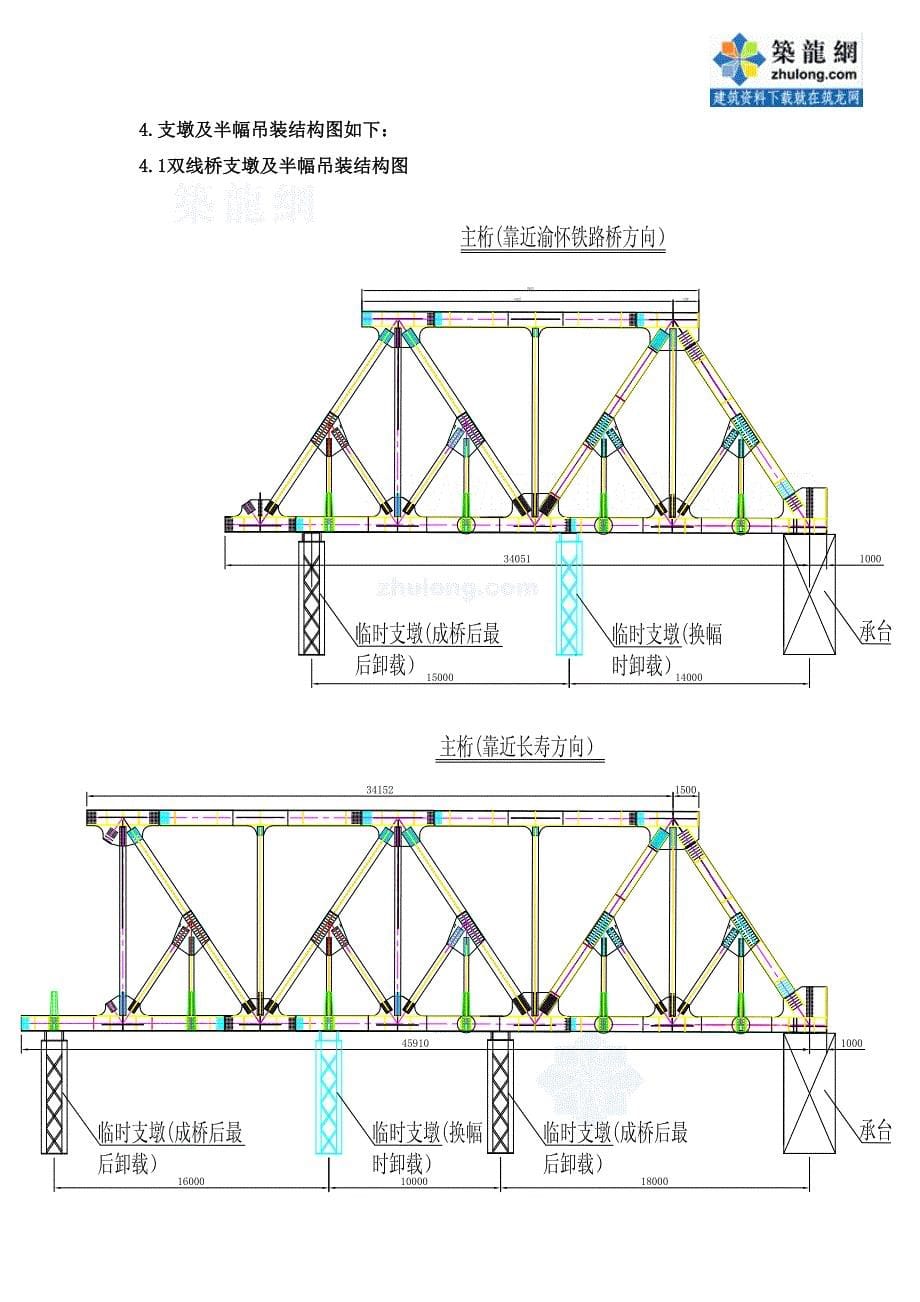 下承式钢桁架桥拼装支架卸载方案40页（支架荷载计算）_第5页