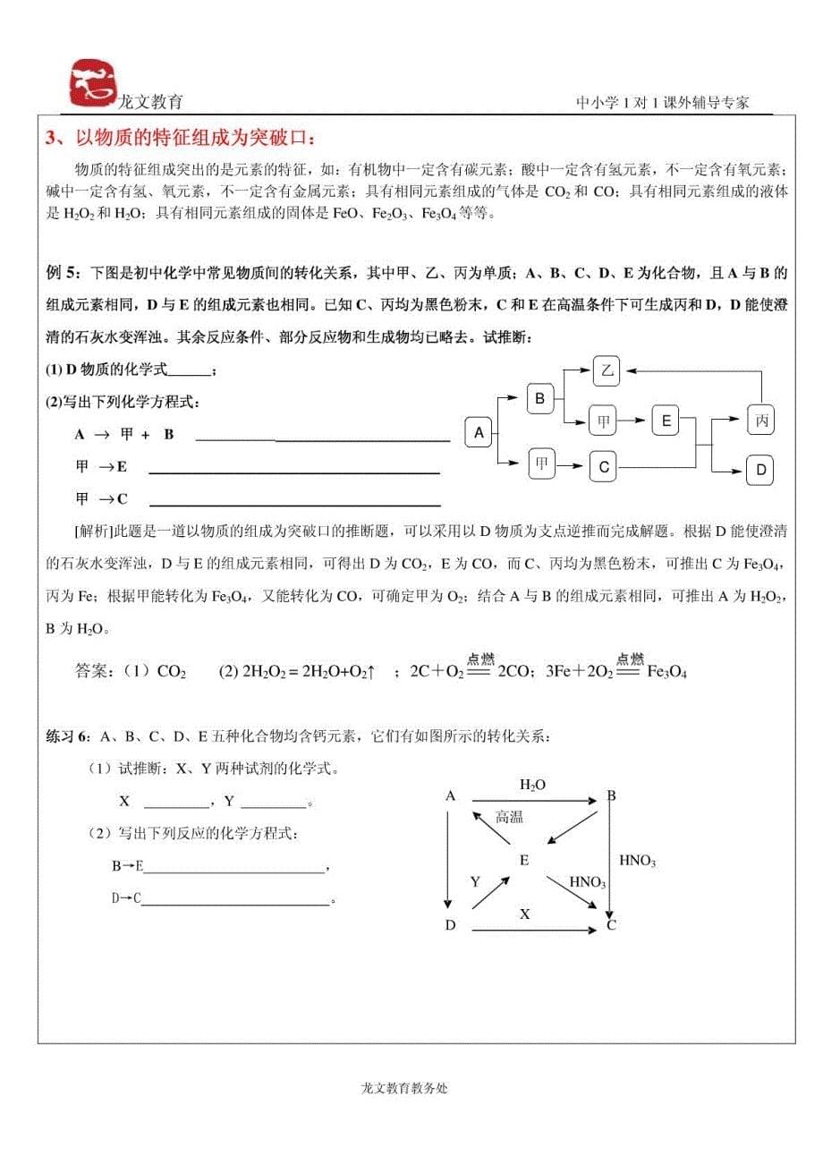 初中化学推断题解题技巧 讲义_第5页