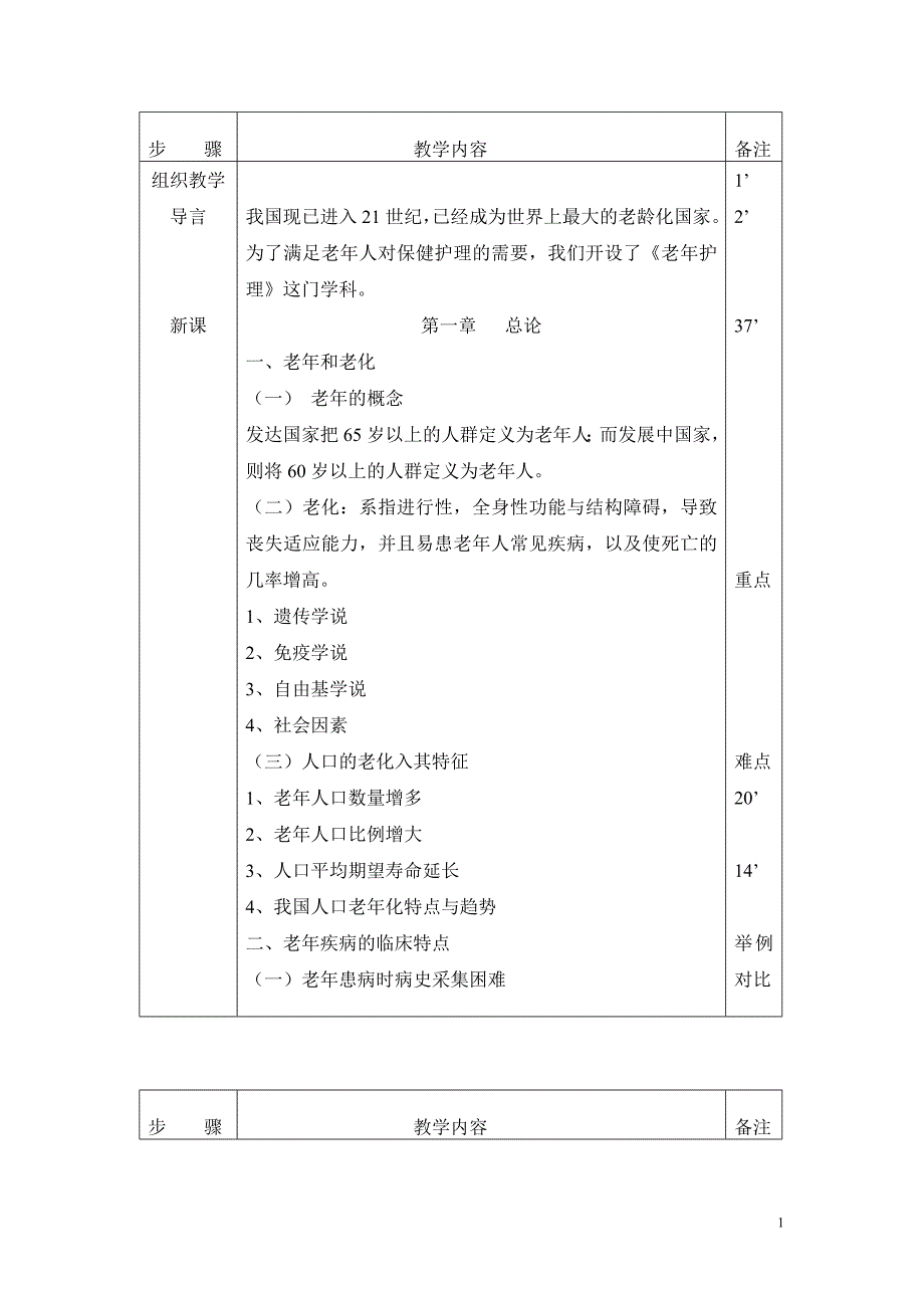 老年护理学全套教案（人卫版）_第1页