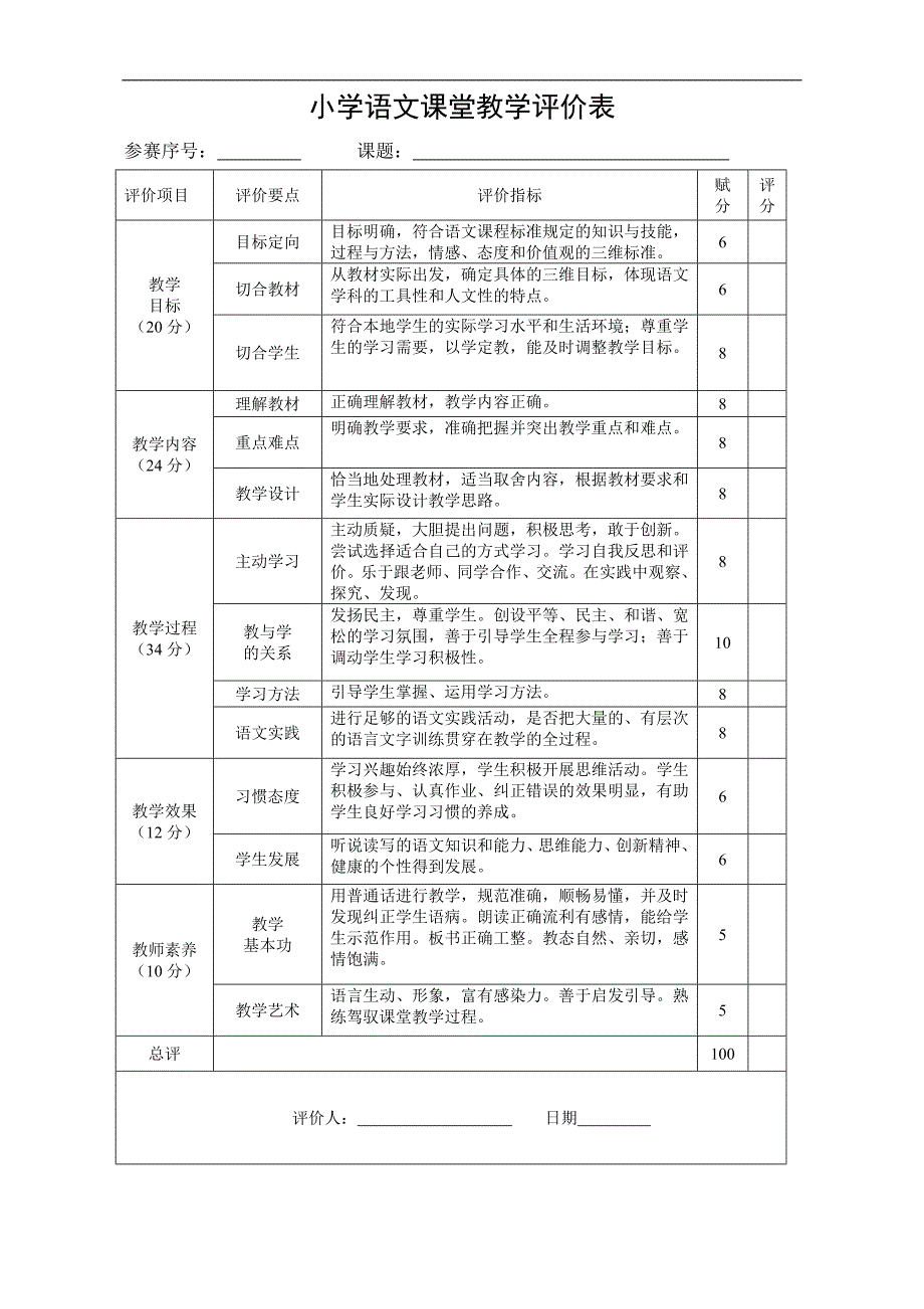 小学语文评课标准_第1页