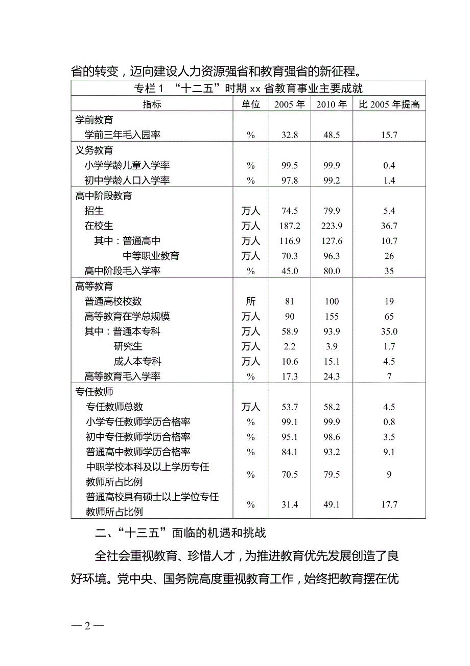 xx省“十三五”教育事业发展规划_第2页