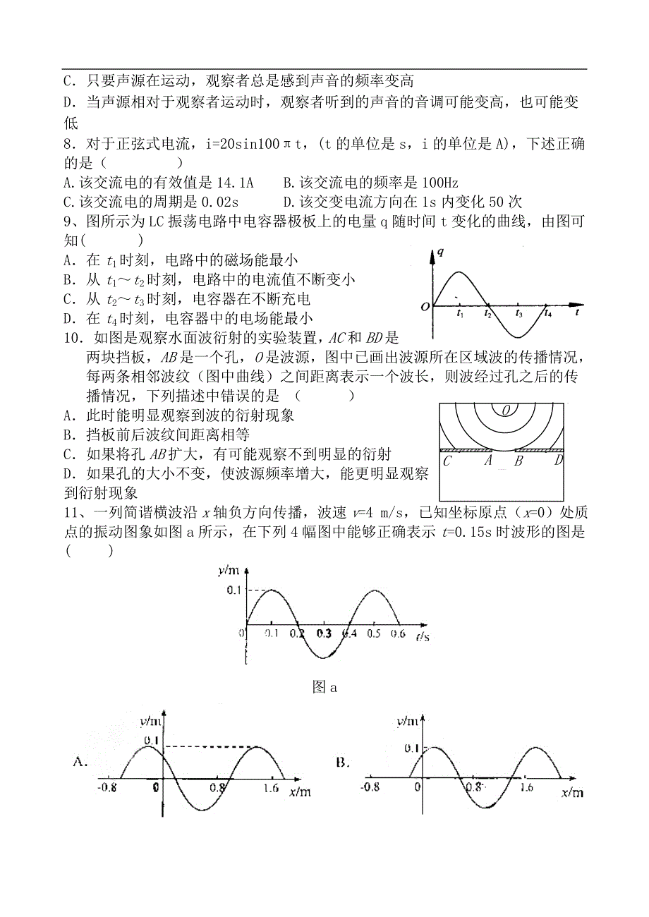 龙田中学高二物理下期末复习试题(选_第2页