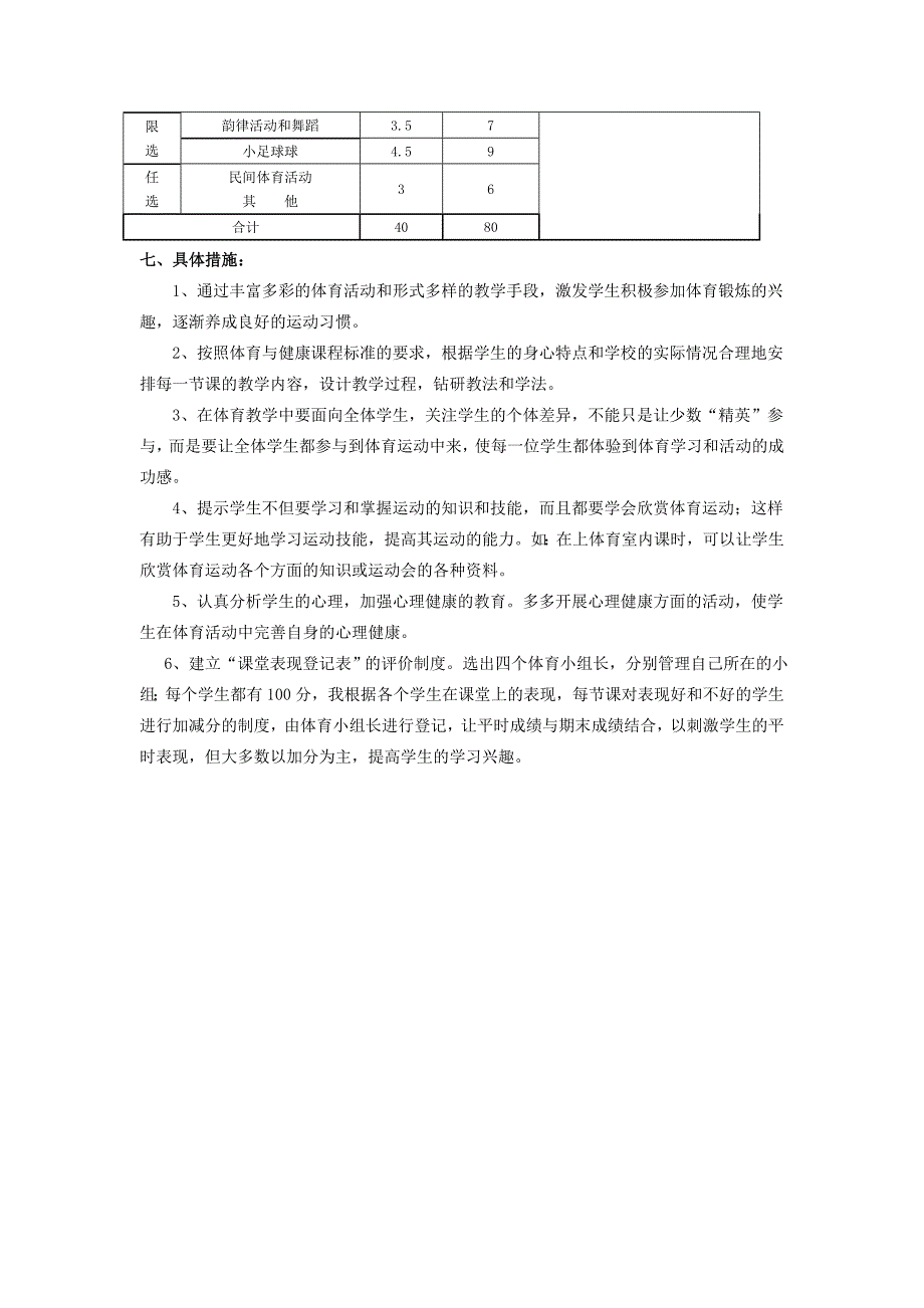 小学三年级第一学期体育教学计划与教案_第4页