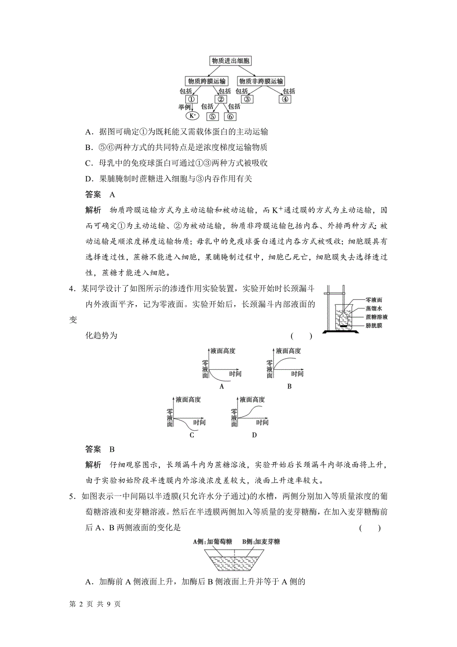 高三物质的跨膜运输 2_第2页