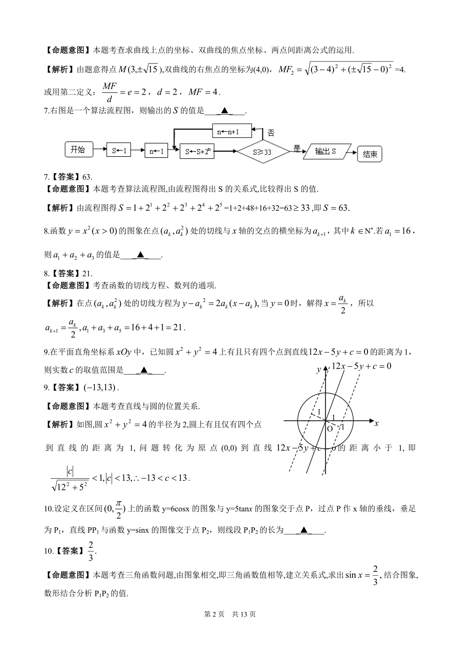 2010年普通高等学校招生全国统一考试数学(江苏卷)(附答案,完全word版)_第2页