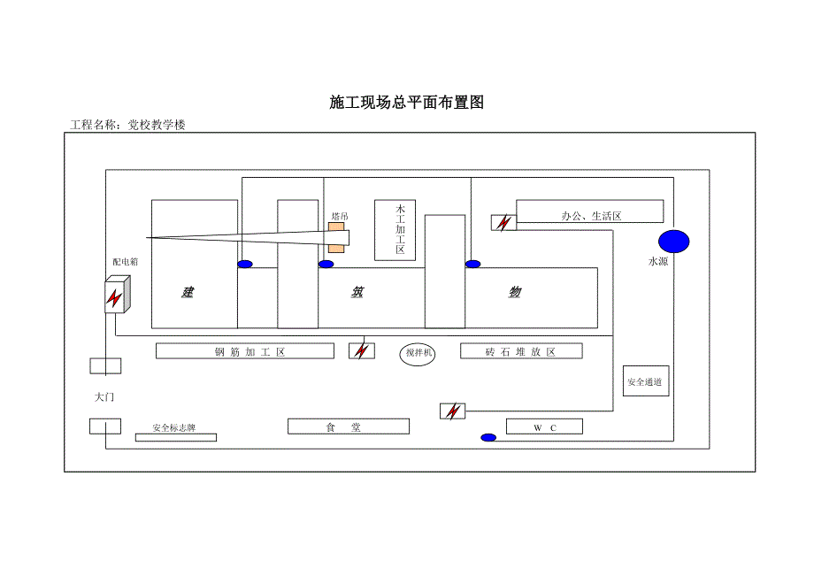 党校教学楼现场总平面布置图_第1页