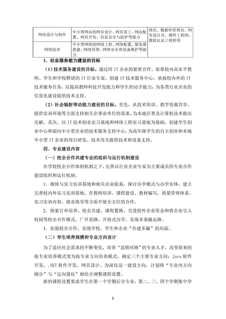 计算机应用技术专业十三五专业建设规划_第5页