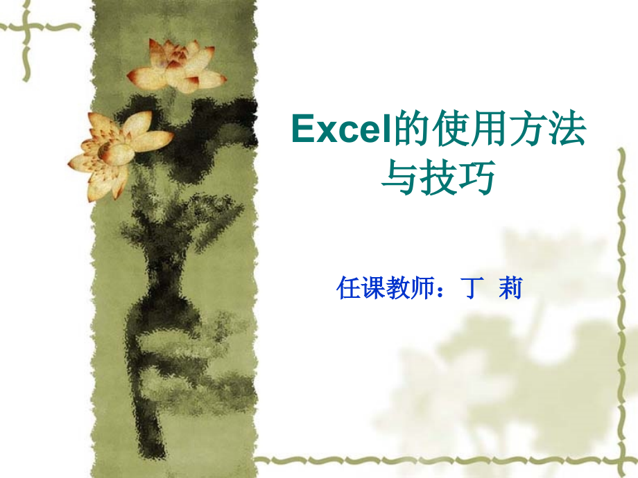 Excel的使用方法与技巧_第1页