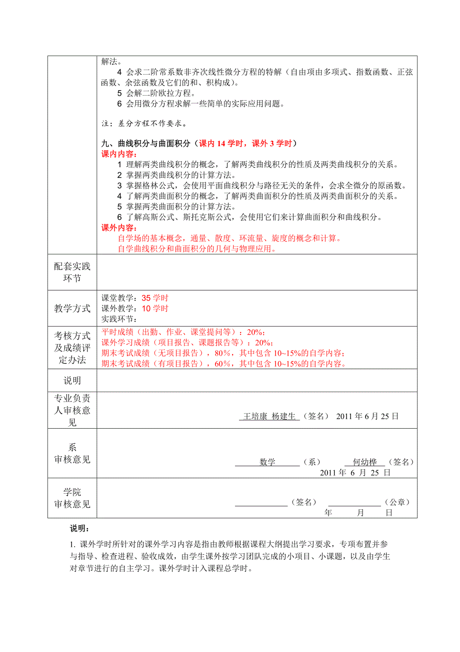 《微积分A4》课程教学大纲[新版]_第2页