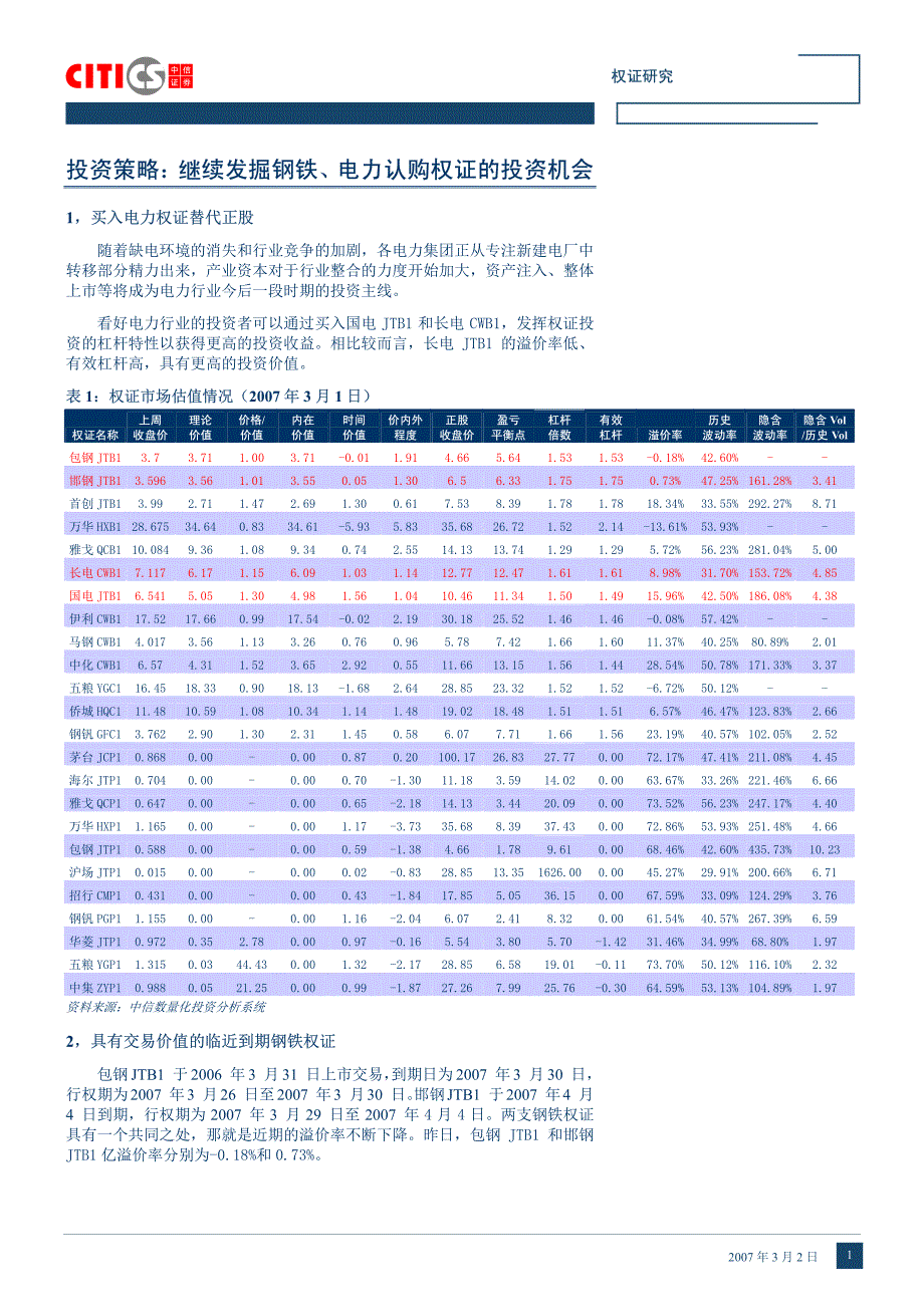 继续发掘钢铁电力认购权证的投资机会_第2页