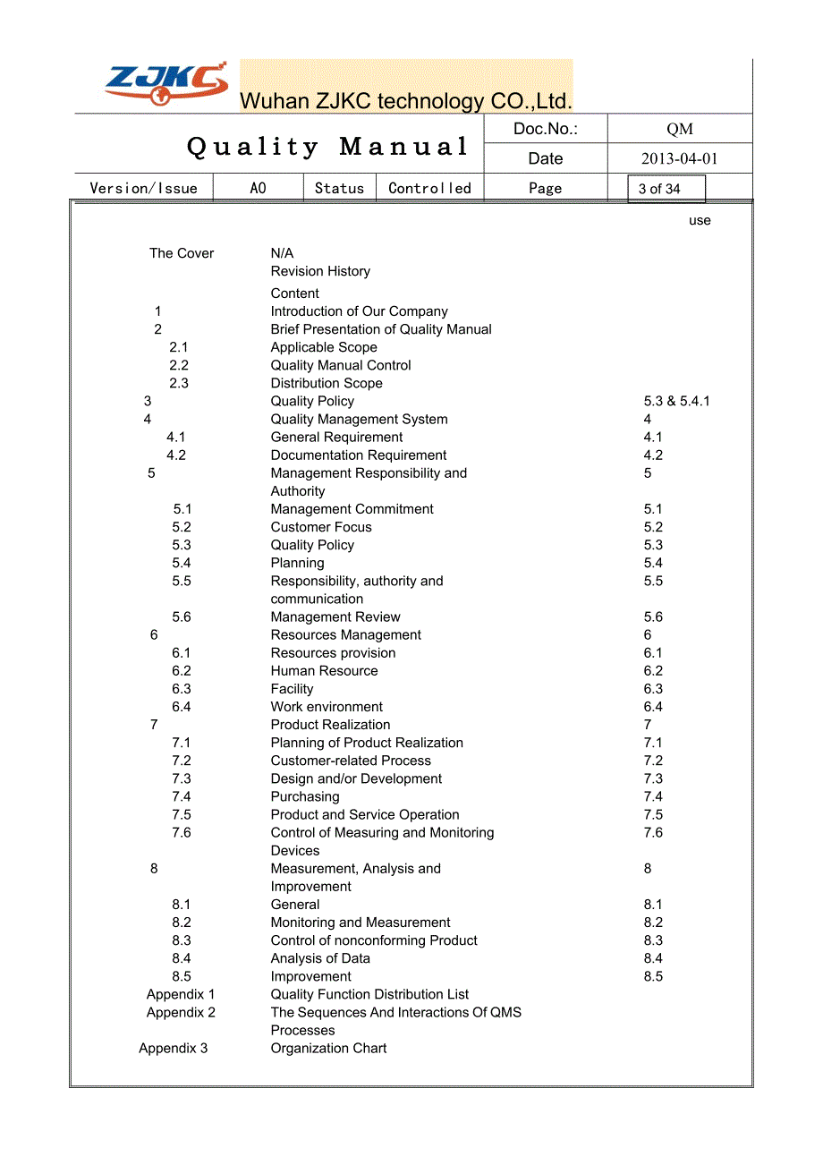 完整英文版质量手册(e)_第3页