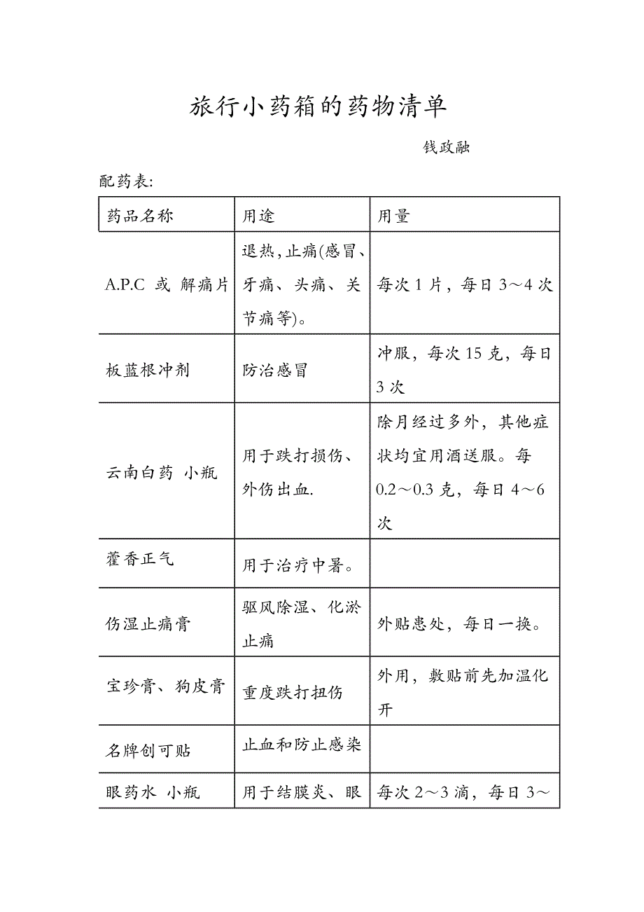 设计旅行小药箱_第1页