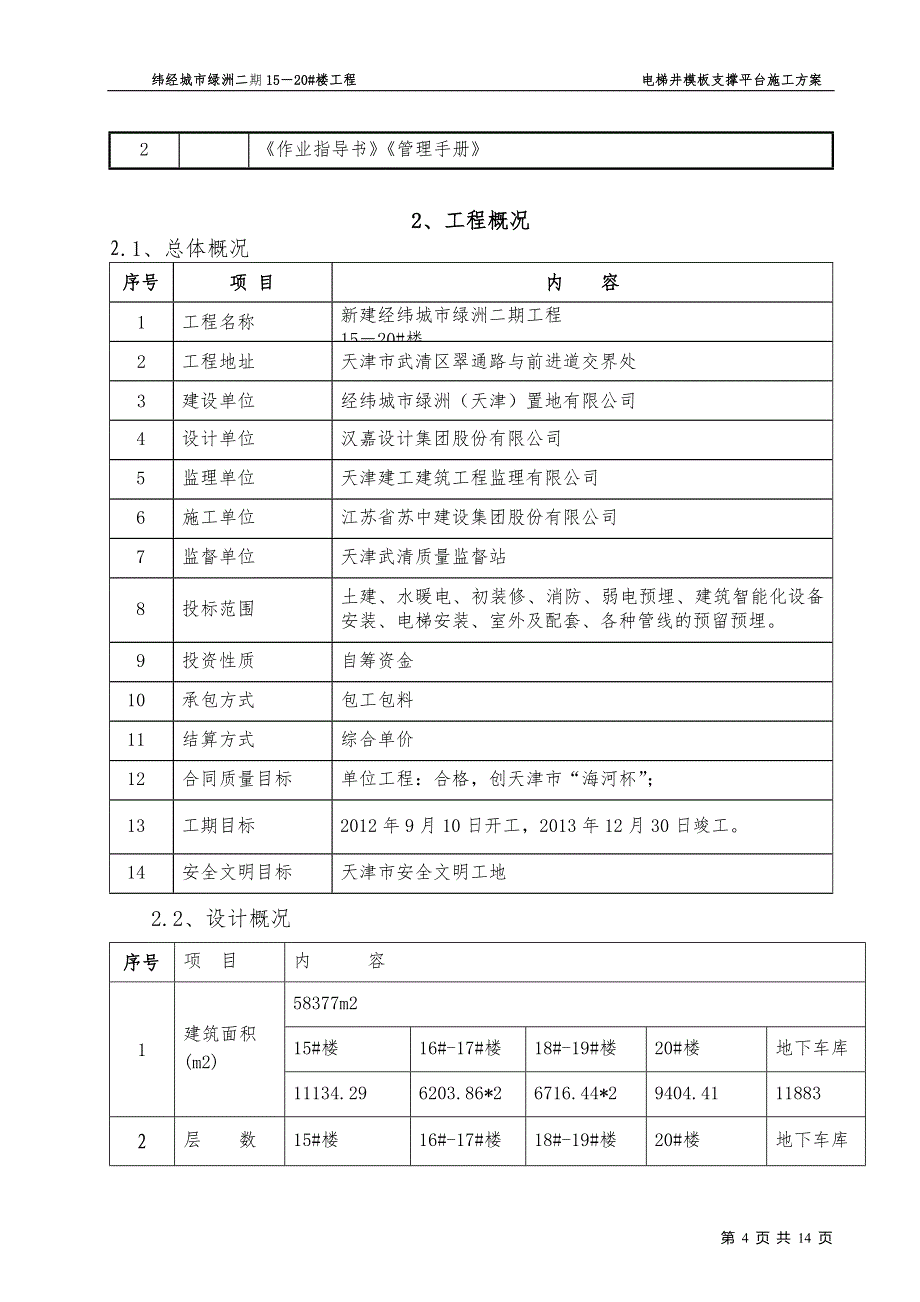 电梯井模板支撑平台施工方案_第4页