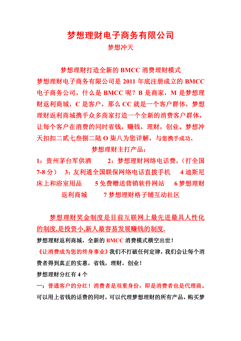 梦想理财电子商务公司_第1页