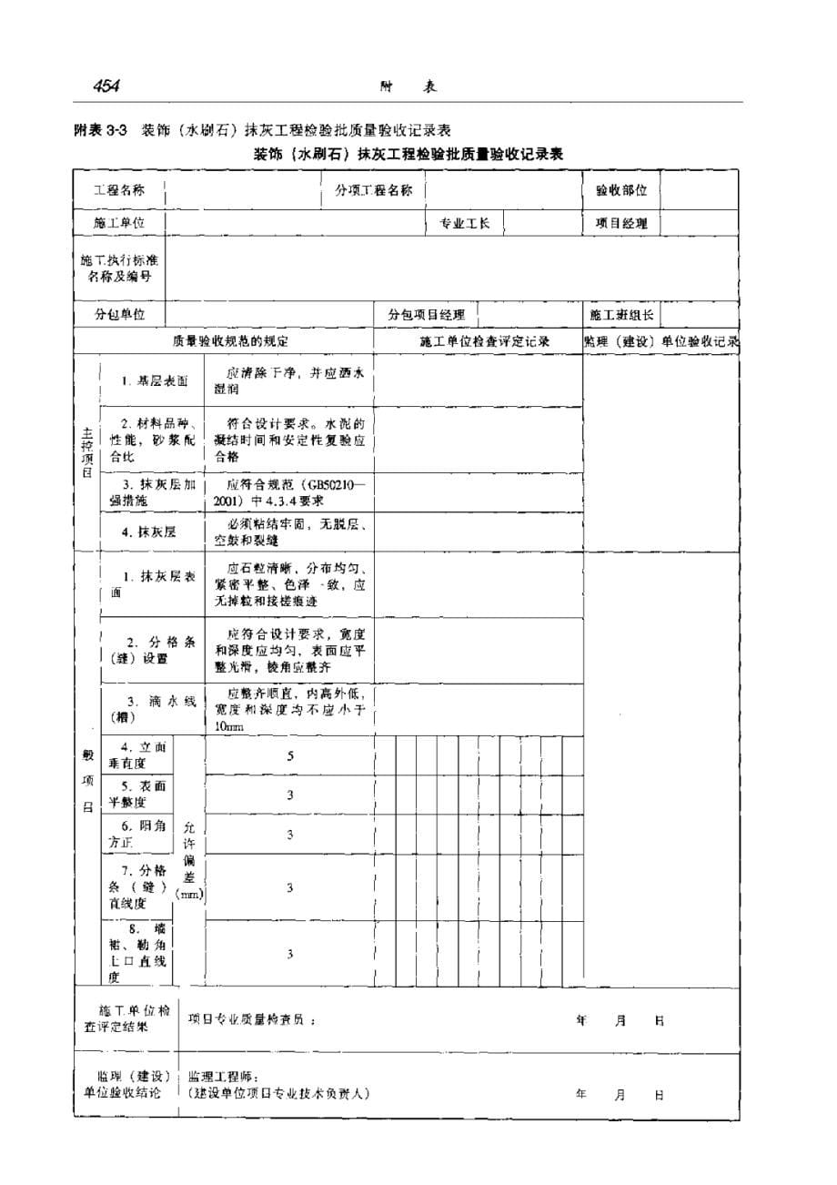 （住宅装修）全套检验批质量验收记录表（含填写说明）_第5页